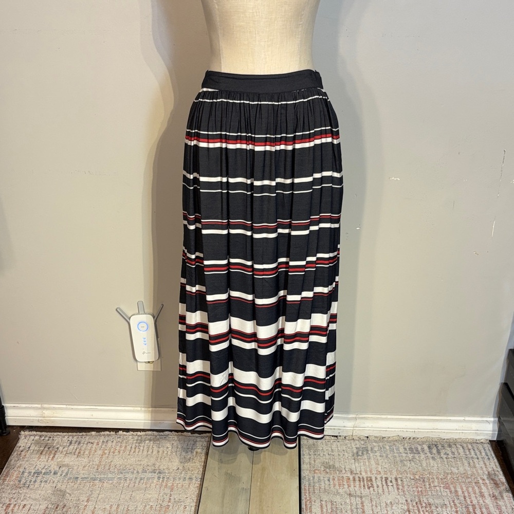 Tommy Hilfiger A-Line Skirt in navy, White, and Red Stripes